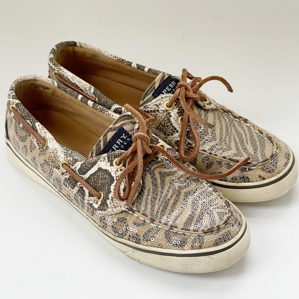Sperry Top-Sider Animal Print Sequin Boat Shoe